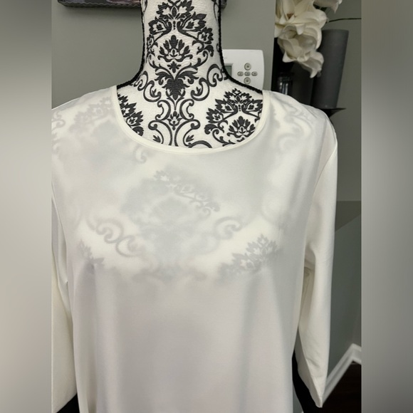 Zanzea size XL white hi lo dress with black trim - Picture 5 of 6